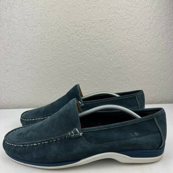 Johnston & Murphy Mens Sheepskin Dark Blue Leather Slip On Loafers Size 9.5 main image 8